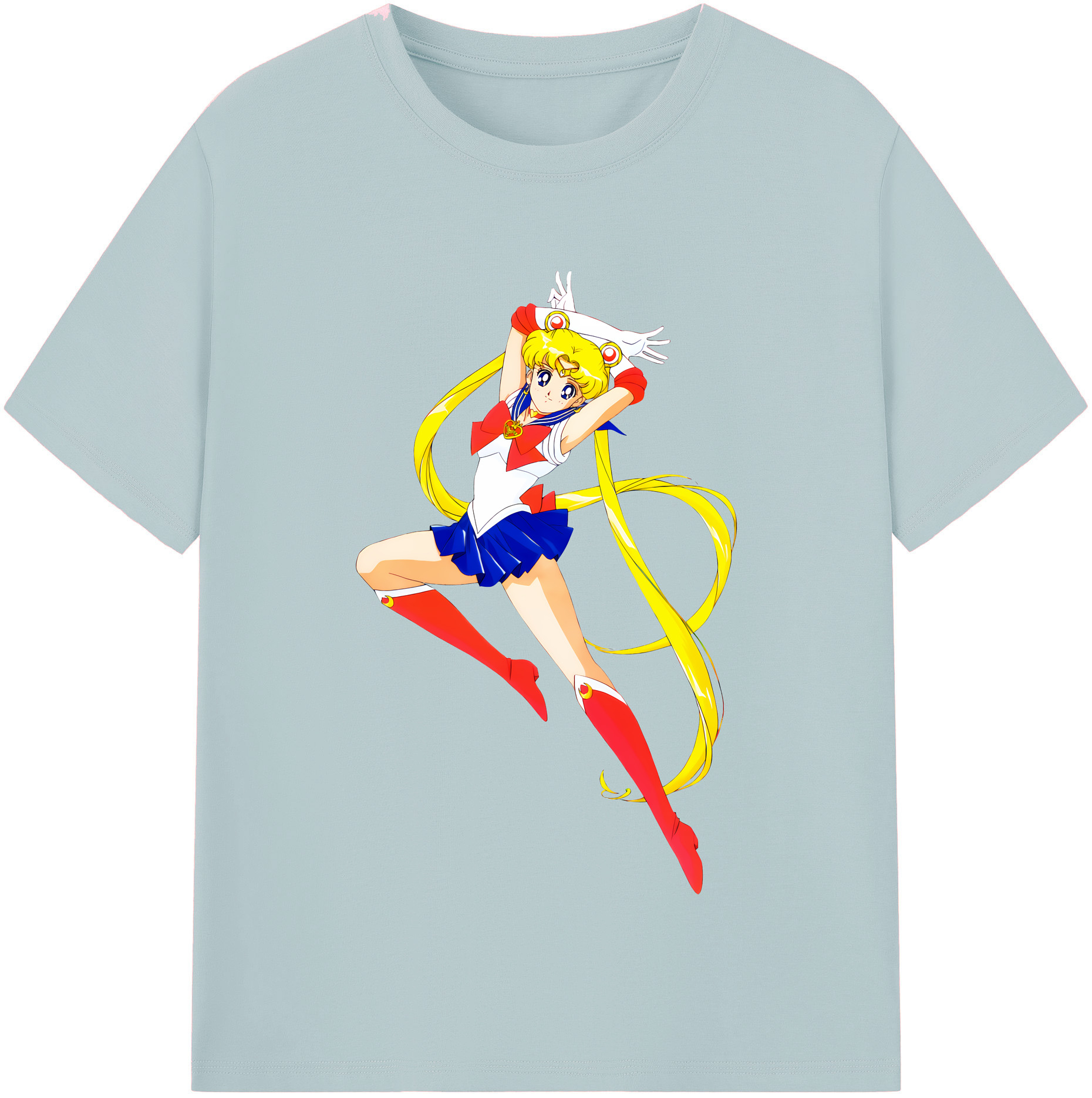 （画像用） 美少女戦士セーラームーン 月野 うさぎ つきの うさぎ Sailor Moon Tsukino Usagi 綿100％半袖Tシャツ（フロントプリント）